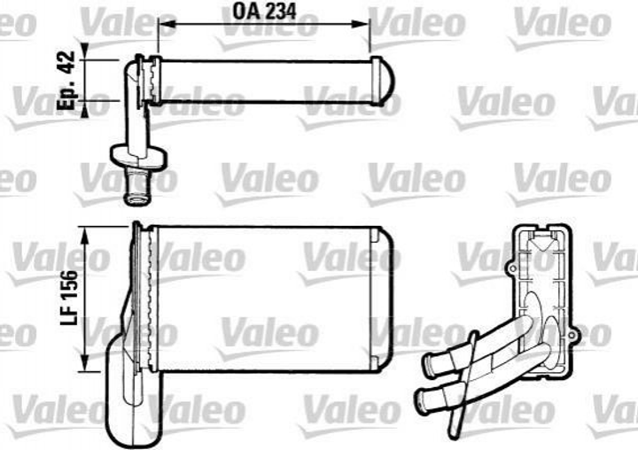 Радіатор печі Valeo 812031 Volkswagen Golf, Polo, Jetta, Vento, Passat, Caddy; Skoda Octavia; Seat Toledo, Cordoba, Ibiza; Audi A3 1H2819031A, 358820031, 1H2819031B - зображення 1