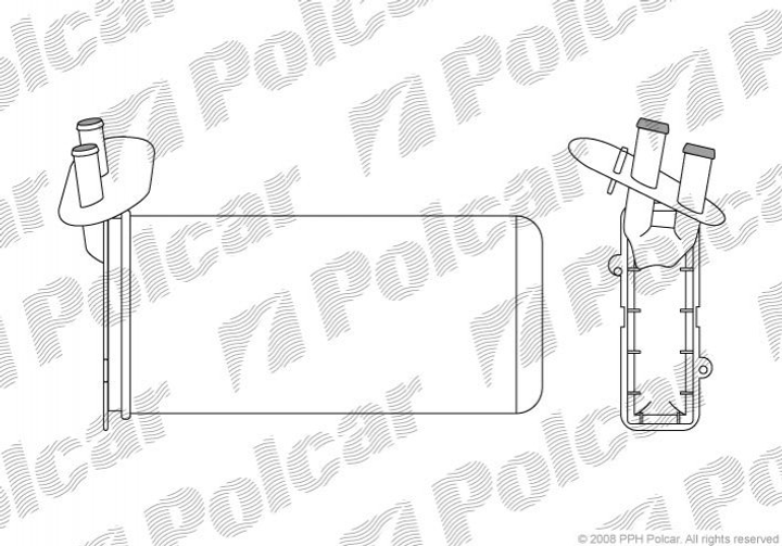 Радиатор печки Polcar 9566N82 Volkswagen Transporter 701819031B, 701819031A - изображение 1