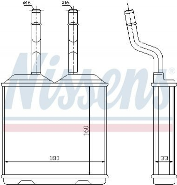 Радиатор печки NISSENS 72634 Opel CORSA, Combo, Frontera 62459431, 52463287, 1806105 - изображение 1