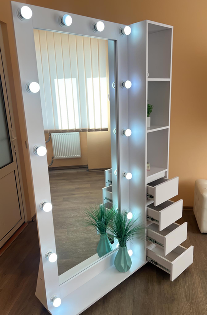 Зеркало напольное передвижное с ящиками, 186*110*35 см, белое – купить ...