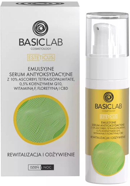 Serum do twarzy BasicLab Antioxidant Emulsion Serum Revitalizing and Nourishing 10% Vitamin C 30 ml (5904639170279) - obraz 1