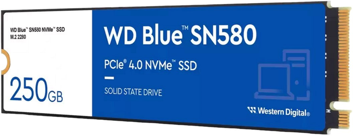 SSD диск Western Digital Blue SN580 250GB M.2 2280 NVMe PCIe 4.0 x4 3D NAND TLC (WDS250G3B0E) - зображення 2