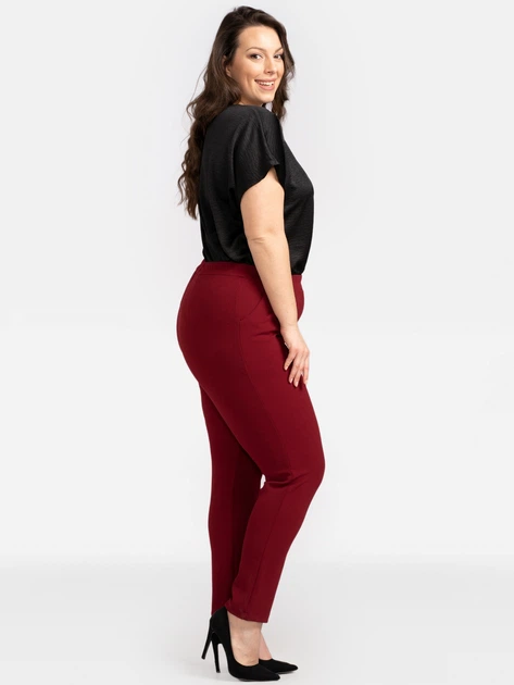 Spodnie slim fit damskie Karko Z735 50/52 Bordowe (5903676066590) - obraz 3