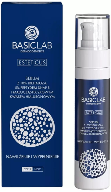 Serum do twarzy BasicLab Serum Moisturizing and Filling 15% Trehalose 5% Peptide 50 ml (5907637951758) - obraz 1