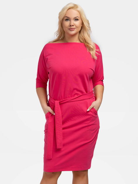 Плаття міді осіннє жіноче Karko SB311 50/52 Рожеве (5903676073086) - зображення 1