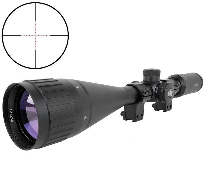 Приціл Hawke Fast Mount 4-16x50 AO IR Mil Dot з кільцями на ластівчин хвіст 11 мм - зображення 1