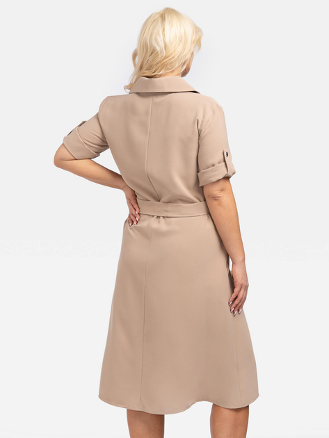 Сукня-сорочка міді літня жіноча Karko SB638 50/52 Темно-бежева (5903676126232) - зображення 2