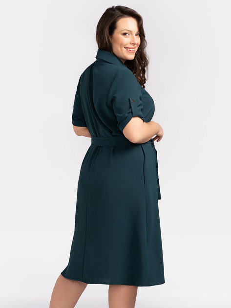 Сукня-сорочка міді літня жіноча Karko SB639 54/56 Зелена (5903676126096) - зображення 2