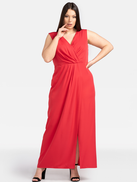 Плаття на запах довге літнє жіноче Karko SB920 38 Червоне (5903676180524) - зображення 1