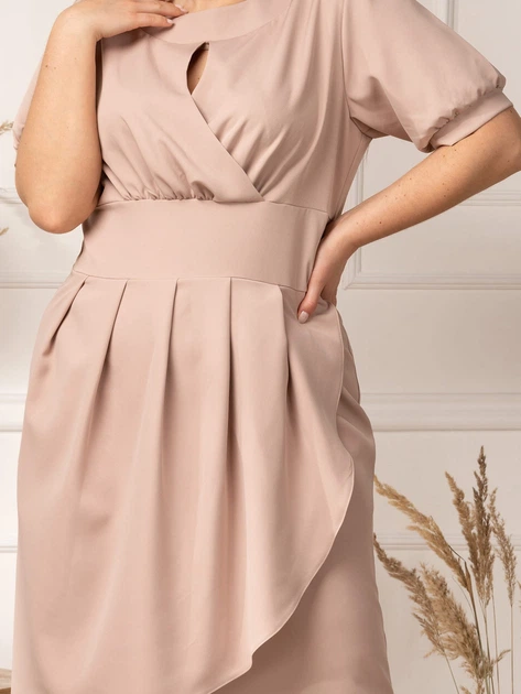 Плаття міді літнє жіноче Karko SB984 52 Бежеве (5903676186441) - зображення 10