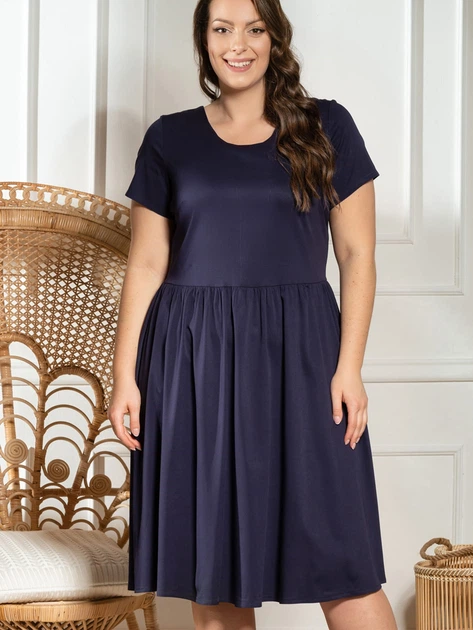 Плаття міді літнє жіноче Karko SB993 52 Темно-синє (5903676181255) - зображення 10