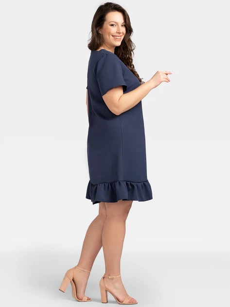 Sukienka trapezowa damska midi Karko SA546 42 Niebieska (5903676044260) - obraz 3