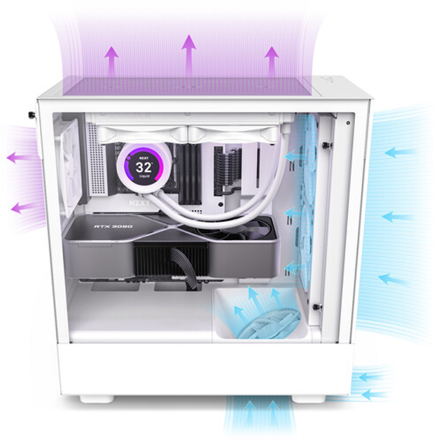 Корпус NZXT H5 Flow RGB White (CC-H51FW-R1) - зображення 12