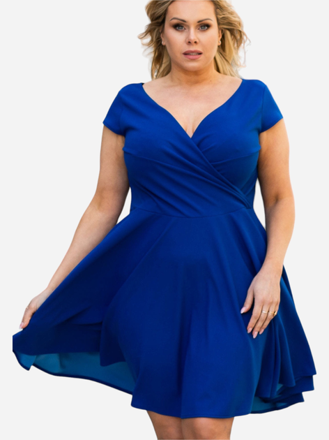 Плаття на запах коротке літнє жіноче Karko SB146 50-52 Синє (5903676065463) - зображення 1