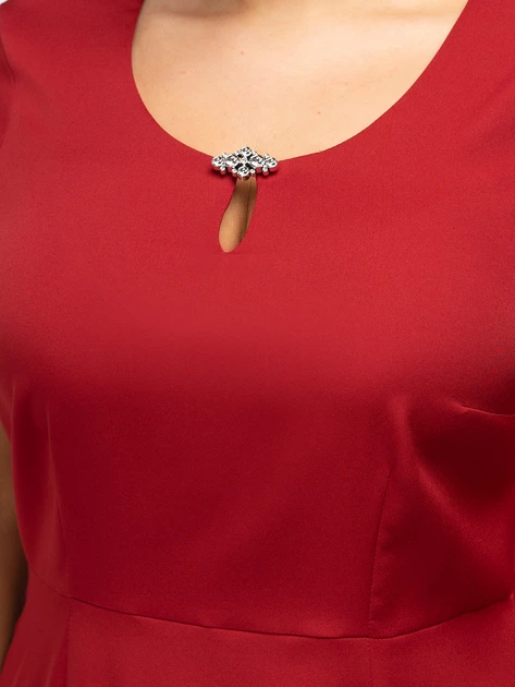 Sukienka ołówkowa damska midi Karko SC195 48 Bordowa (5903676209836) - obraz 4