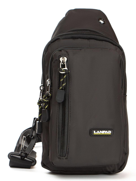 Тканевая мужская сумка Lanpad черная барсетка через плечо для парня (277900) - изображение 2