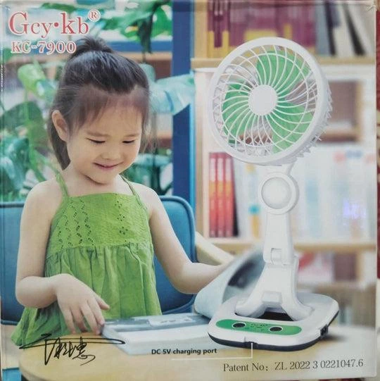 Портативный настольный вентилятор Gcy Kb KC-7900 LED подсветка USB зарядка - изображение 5