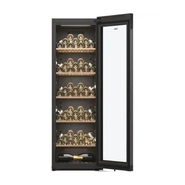 Винный шкаф Haier, 190x59.5х63.9, холод.отд.-450л, зон - 1, бут-247, ST, дисплей, черный - изображение 2