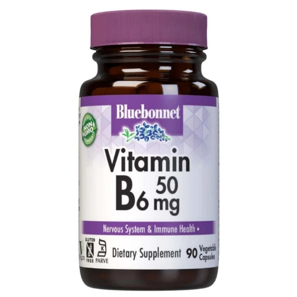 Пірідоксин Bluebonnet Nutrition Vitamin B6 50 mg 90 Veg Caps - Фото 1 Пірідоксин Bluebonnet Nutrition Vitamin B6 50 mg 90 Veg Caps - зображення 1