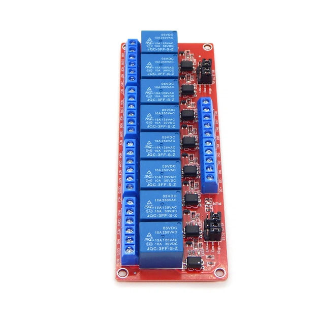 Релейный модуль 8-канальный с оптопарой (низкий/высокий уровень) - 5 В ArduinoKit - изображение 2