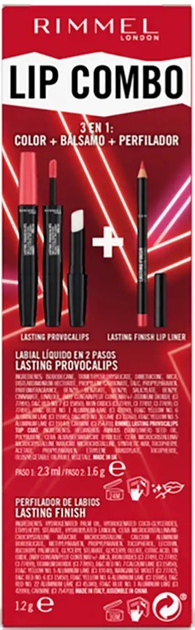 Набір декоративної косметики Rimmel London Lip Combo Provocalips Mauve Euphoria Блиск для губ 2.3 мл + Бальзам 1.6 г + Олівець для губ 1.2 г (3616305583529) - зображення 2