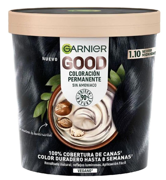 Стійка фарба для волосся Garnier Good 1.10 Midnight Black без аміаку 217 мл (3600542574631) - зображення 1