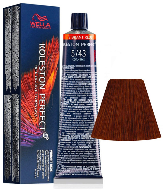 Фарба для волосся Wella Professionals Koleston Perfect ME+ Vibrant Reds 5.43 Light Vibrant Reds 60 мл (4064666180045) - зображення 1