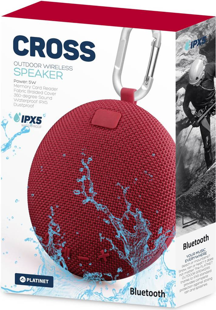 Głośnik przenośny Platinet Cross Bluetooth 5W IPX5 Red 44493 TE (PMG14R) - obraz 4