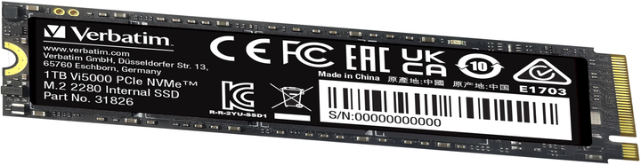 Dysk SSD Verbatim Vi5000 1TB M.2 2280 NVMe PCIe 4.0 x4 3D NAND TLC (0023942318262) - obraz 3