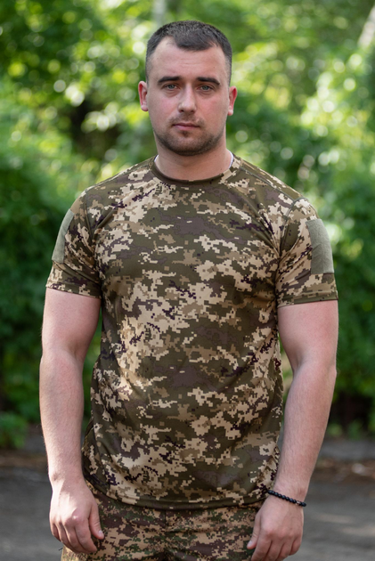 Мужская тактическая пиксельная футболка с липучкой под шеврон Coolmax 48 - изображение 2