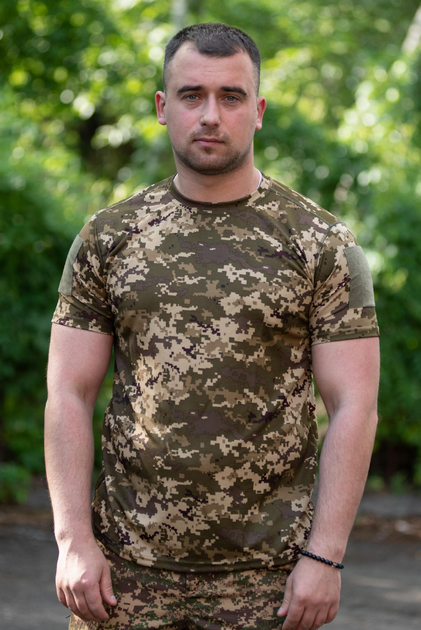 Мужская тактическая пиксельная футболка с липучкой под шеврон Coolmax 44 - изображение 2