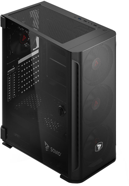 Obudowa Savio Shadow X2 Case Mesh Black - obraz 3