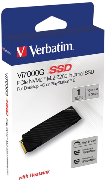 Dysk SSD Verbatim Vi7000G 1TB M.2 2280 NVMe PCIe 4.0 x4 3D NAND TLC (0023942493679) - obraz 5