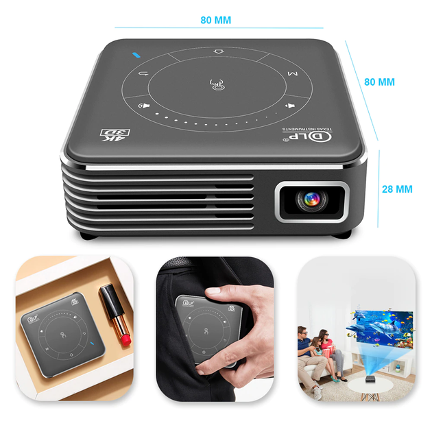 Проектор TouYinger D021 Black LED DLP 3D Android с Bluetooth с аккумулятором - изображение 5