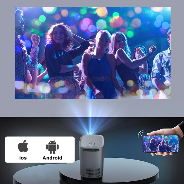 Проектор TouYinger D8 (android version) Grey Full HD LED Android с Bluetooth - Фото 6 Проектор TouYinger D8 (android version) Grey Full HD LED Android с Bluetooth - изображение 6