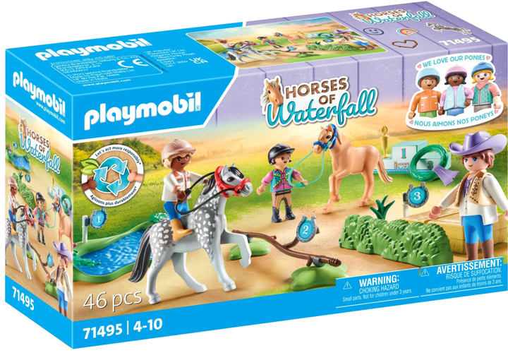 Набір фігурок Playmobil Horses of Waterfall Pony Tournament 46 предметів (4008789714954) - зображення 1
