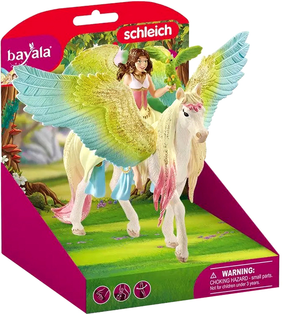 Набір фігурок Schleich Bayala Fairy Surah With Glitter Pegasus 3 шт (4059433573786) - зображення 1