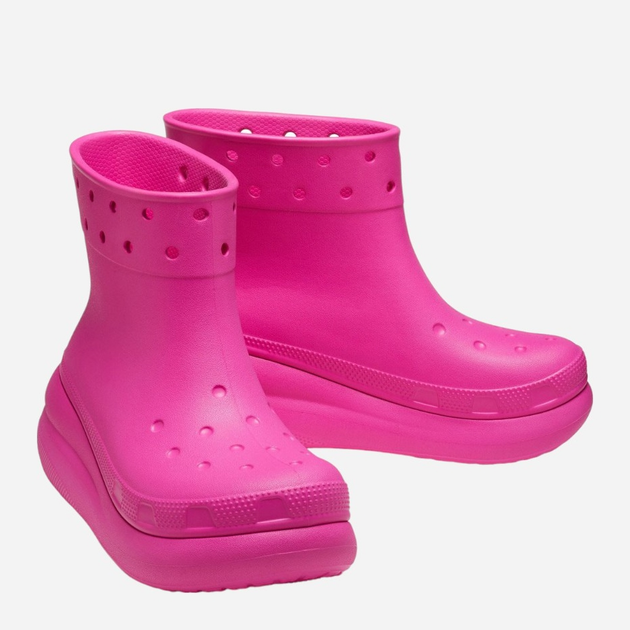 Жіночі гумові чоботи низькі Crocs Classic Crush Rain Boot 207946-JUIC 37-38 Рожеві (196265225422) - зображення 5
