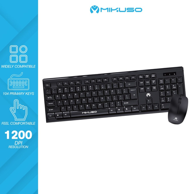 Клавиатура с мышью Keyboard KB-C019 в черном цвете с беспроводным подключением. - изображение 3