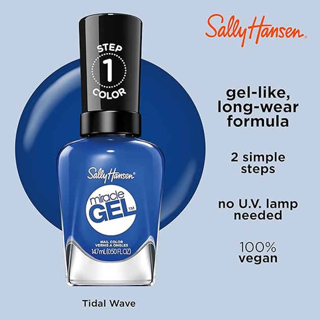 Żelowy lakier do paznokci Sally Hansen Miracle Gel 360 Tidal Wave 14.7 ml (0074170437072) - obraz 4