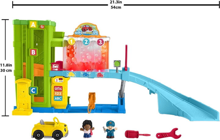 Zestaw do zabawy Fisher-Price Little People Edukacyjna Myjnia samochodowa (0194735172849) - obraz 4