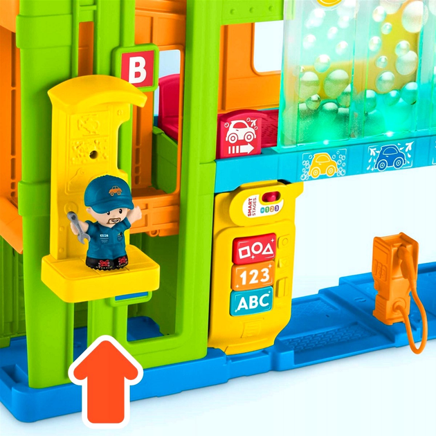 Zestaw do zabawy Fisher-Price Little People Edukacyjna Myjnia samochodowa (0194735172849) - obraz 5