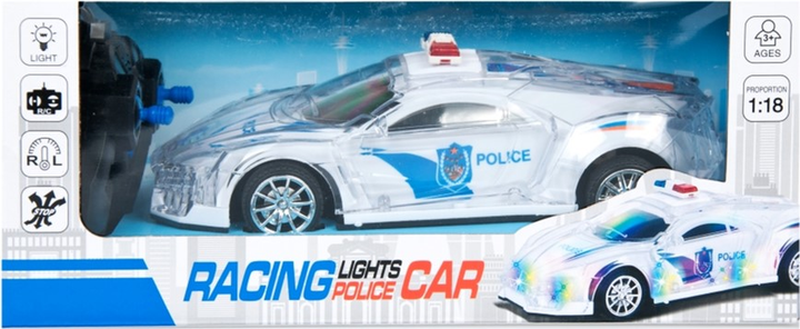 Samochód policyjny zdalnie sterowane Mega Creative Racing Lights Police Car Biały (5908275120704) - obraz 1