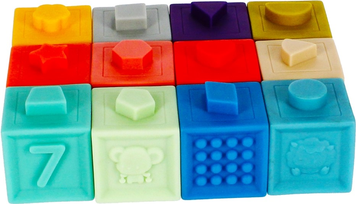Klocki miękkie Mega Creative Sensoryczne 12 szt (5908275185918) - obraz 4