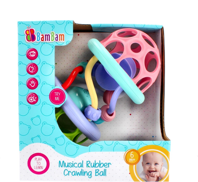 Zabawka muzyczna Bam Bam Musical Rubber Ball (5903246434163) - obraz 1