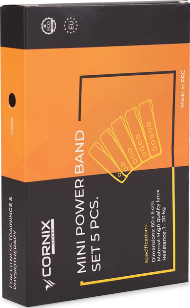 Резинки для фітнесу CorniX Mini Power Band набір 5 шт 1-20 кг (XR-0045) - зображення 2