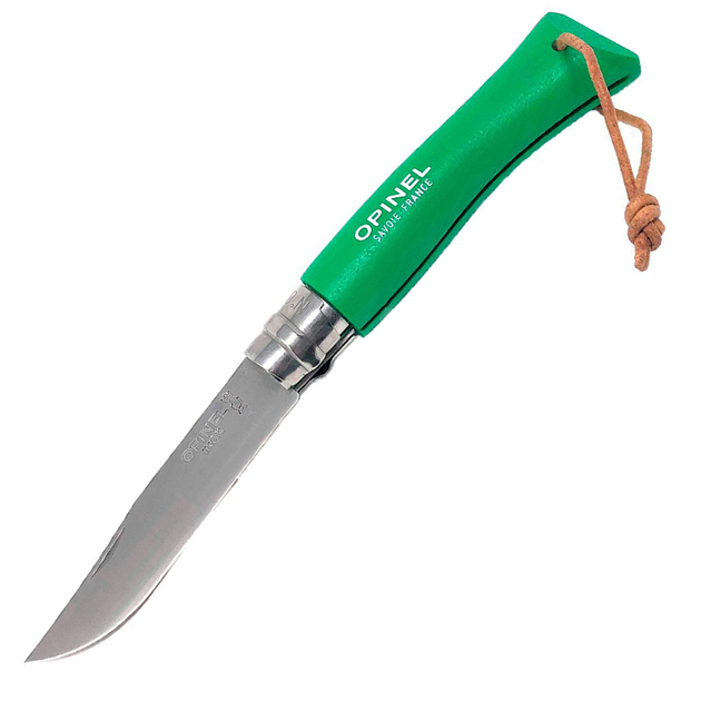 Нож складной Opinel №7 Inox Trekking (длина: 185мм, лезвие: 80мм), зеленый - изображение 1