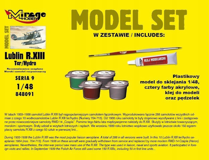 Zestaw do sklejenia Mirage Hobby Samolot Lublin Ter S09 (5901463848916) - obraz 3