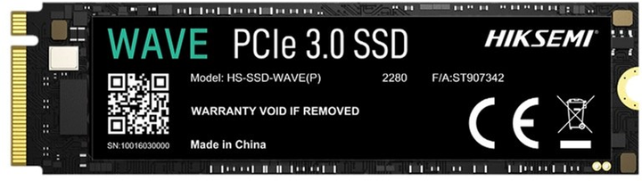 SSD диск Hiksemi WAVE(P) 1TB M.2 2280 NVMe PCIe 3.0 x4 3D NAND TLC (HS-SSD-WAVE(P)(STD)/1024G/PCIE3/WW) - зображення 1