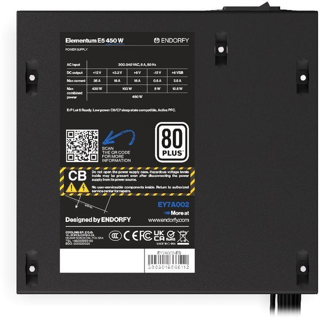 Блок живлення Endorfy Elementum E5 80+ 450W (EY7A002) - зображення 8